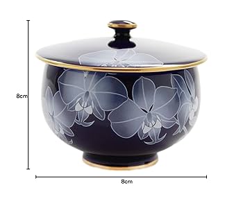 Amazon｜香蘭社 蓋付湯呑 ルリ胡蝶蘭 瑠璃 100ml R1202-CF 5個